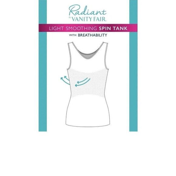 NIB VANITY FAIR Radiant Light Smoothing Spin Tank Top Nude Beige Sz S - Picture 4 of 5